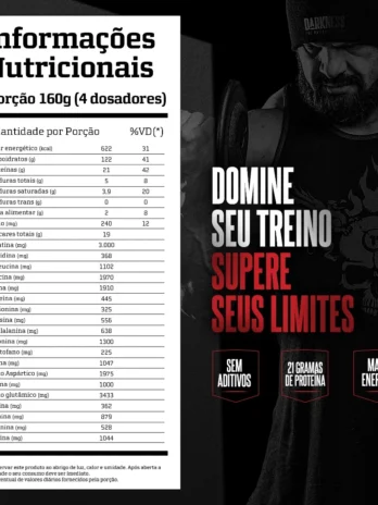 Monsterone 3kg Darkness – Nutrição Completa com Proteínas e Carboidratos para Hipertrofia e Recuperação