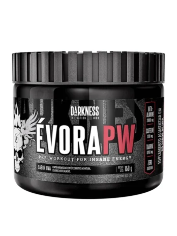 Evora Pré-Treino 150g Darkness – Cafeína e Taurina para Treinos Mais Intensos e Desempenho Máximo