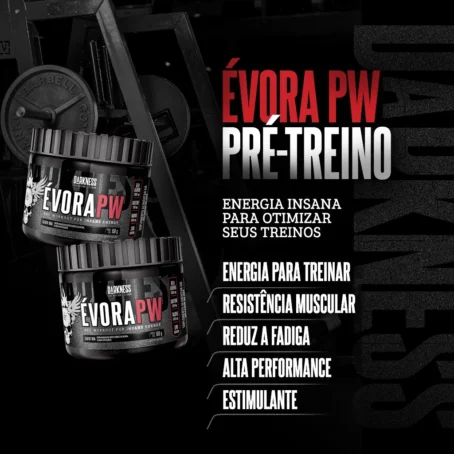 Evora Pré-Treino 150g Darkness - Cafeína e Taurina para Treinos Mais Intensos e Desempenho Máximo - Imagem 7