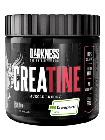 Darkness – Creatina 100% Pura Creapure – Suplementação Alimentar em Pó, Energia e Ganho Muscular, Sem Sabor – 200g