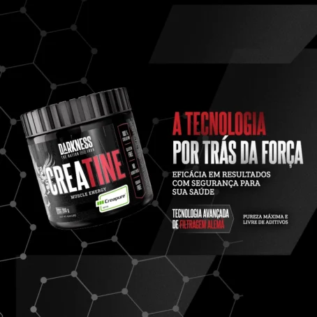 Darkness - Creatina 100% Pura Creapure - Suplementação Alimentar em Pó, Energia e Ganho Muscular, Sem Sabor - 200g - Imagem 5