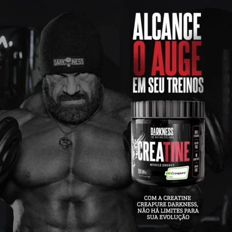Darkness - Creatina 100% Pura Creapure - Suplementação Alimentar em Pó, Energia e Ganho Muscular, Sem Sabor - 200g - Imagem 6