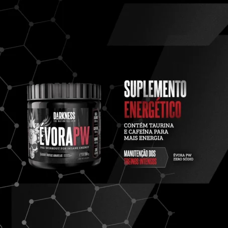 Evora Pré-Treino 300g Darkness - Suplemento com Cafeína e Balanço Energético para Máximo Desempenho - Imagem 5