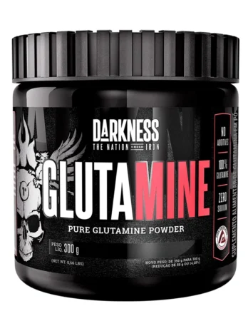 Darkness Glutamine Sabor Neutro Pura Glutamina em Pó Suplemento para Máximo Desempenho e Fortalecimento Muscular – 300g