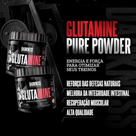 Darkness Glutamine Sabor Neutro Pura Glutamina em Pó Suplemento para Máximo Desempenho e Fortalecimento Muscular - 300g - Imagem 7