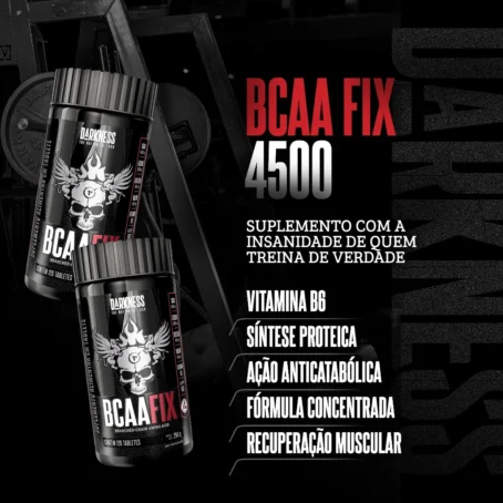 Darkness BCAA Fix 4500mg de Aminoácidos Essenciais por Dose Suporte Nutricional Avançado - 120 Tabletes - Imagem 7