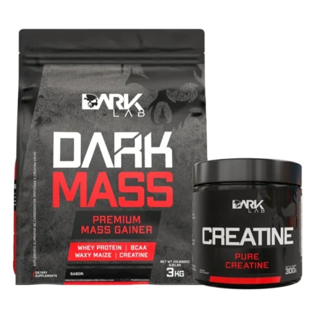 Kit Hipercalórico Dark Mass 3kg - Dark Lab + Creatina Monohidratada 300g 100% Pura