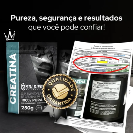 Creatina Monohidratada 250g - 100% Pura Importada - Soldiers Nutrition - Imagem 3