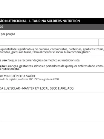 L-Taurina 250g – 100% Pura Importada – Soldiers Nutrition