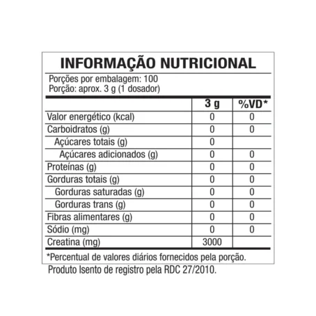 CREATINE - CREATINA MONOHIDRATADA - 300G - Imagem 2