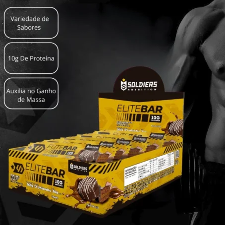 Elitebar 30g Barra De Proteína CX 12 UN Pão de Mel-Soldiers Nutrition