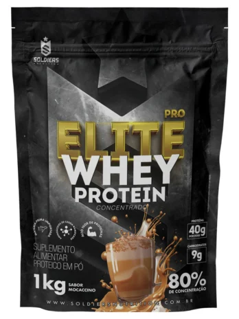 Elite Pro Whey Protein Concentrado 80% sabor Mocaccino- 1kg – Soldiers Nutrition