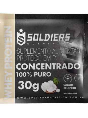 Kit: Sachê Whey Protein 30g Sabor Beijinho – 12 Unidades – Soldiers Nutrition
