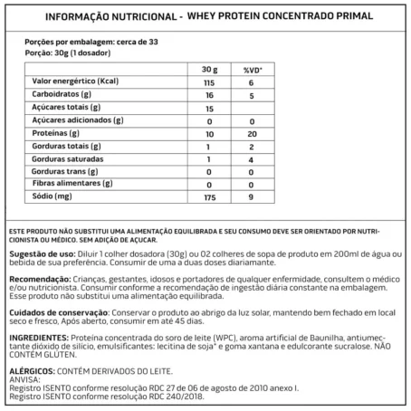Whey Protein Primal 1Kg Baunilha- Importado - Soldiers Nutrition - Imagem 2