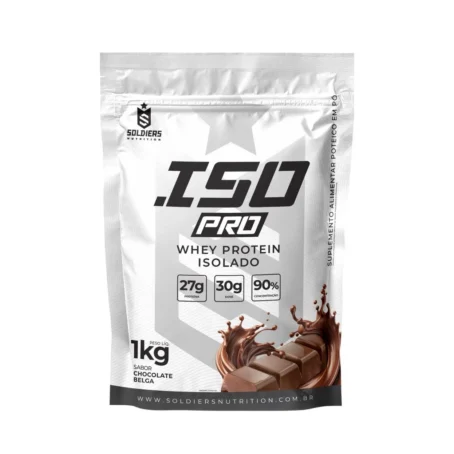 ISO PRO Whey Protein Isolado 1kg Chocolate Belga - Soldiers Nutrition - Imagem 4